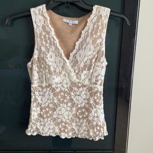 CAbi Creme Lace Top